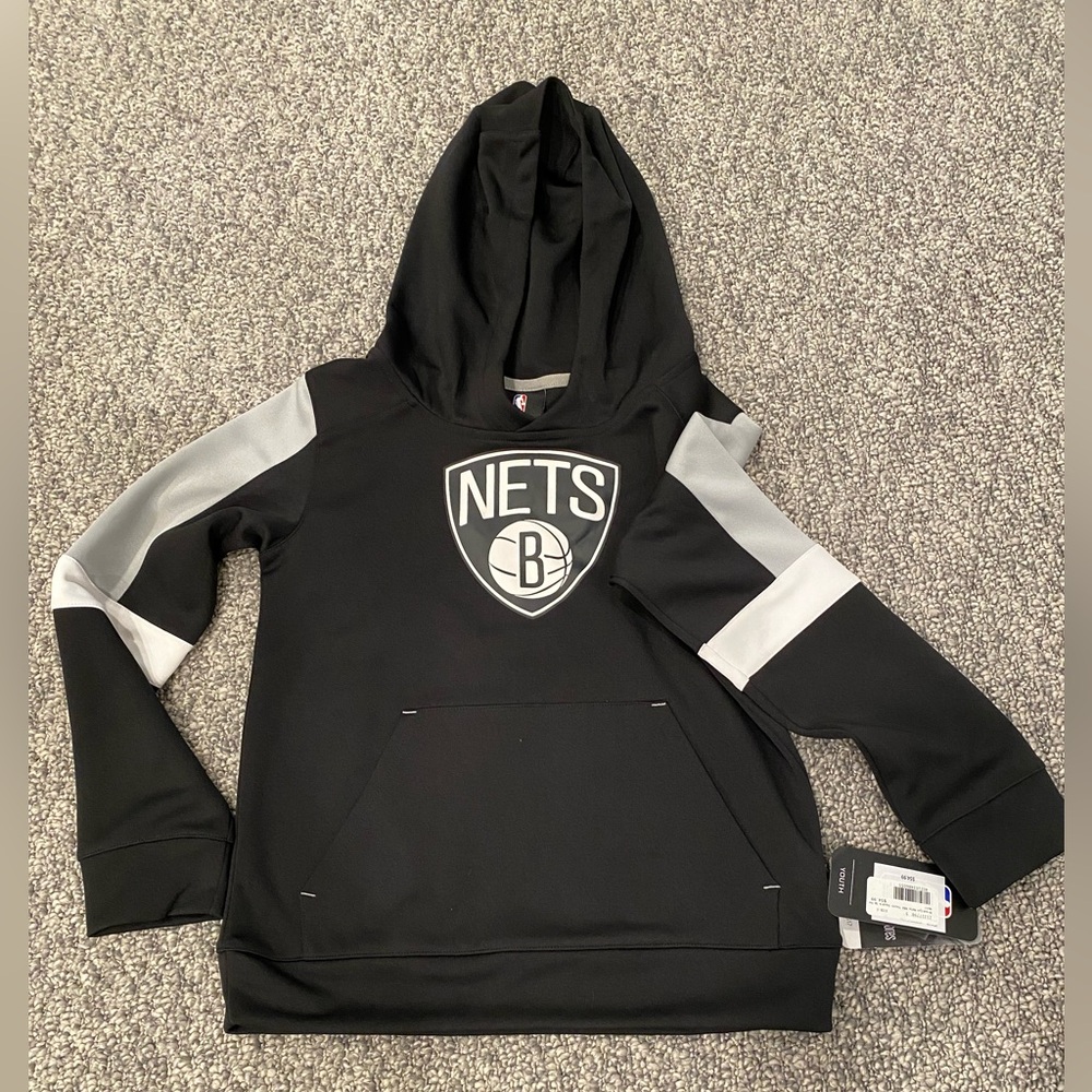 NBA Nets Black and Gray Youth Hoodie